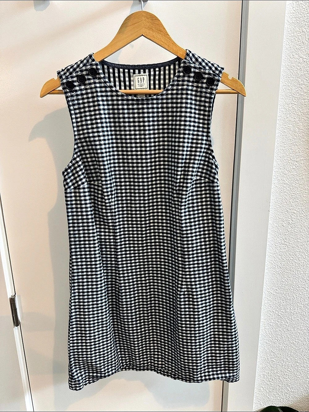 GAP Doen Gingham Mini Dress in Black & White Size 6